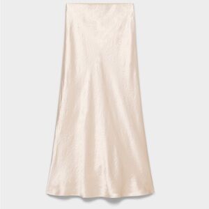 Babaton Cream Satin Maxi Skirt
